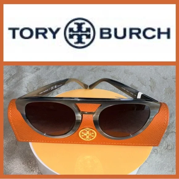Tory Burch Sunglasses & Case Tortoise Pilot Sunglasses $188 NWT SOLD OUT ONLINE - Picture 14 of 15